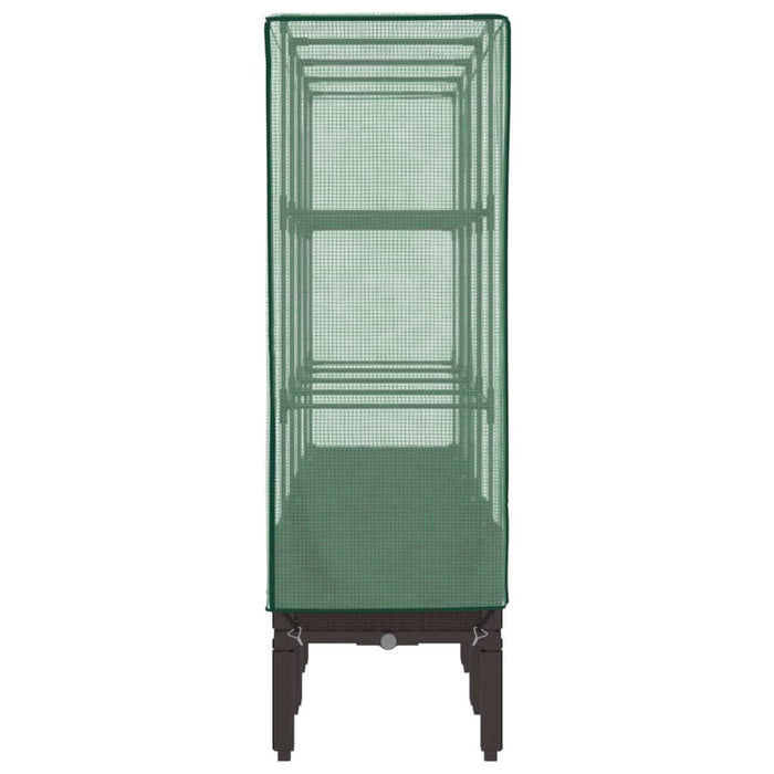 Strat înălțat cu husă de seră, aspect ratan, 160x40x140 cm - WALTI WALTI