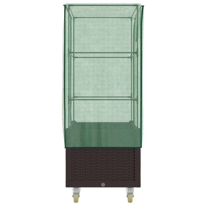 Strat înălțat cu husă și roți, aspect ratan, 80x50x182 cm - WALTI WALTI