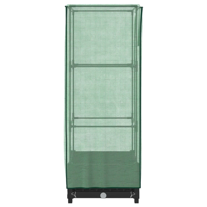 Strat înălțat cu husă de seră, aspect ratan, 40x40x123 cm - WALTI WALTI