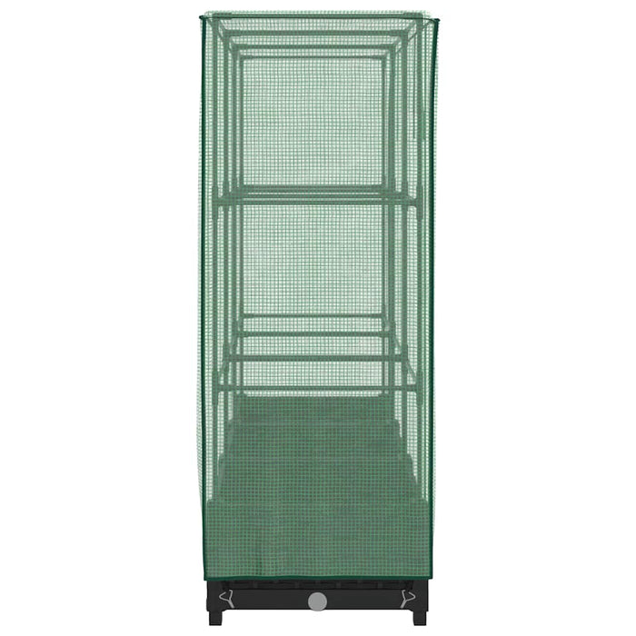 Pat de flori înălțat cu prelată de seră, aspect ratan, 120x40x123 cm WALTI