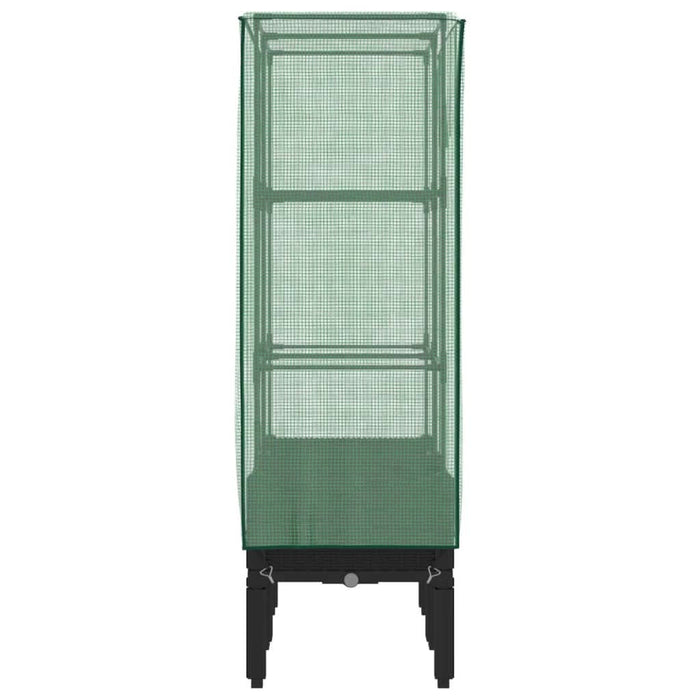 Strat înălțat cu husă de seră, aspect ratan, 80x40x140 cm - WALTI WALTI