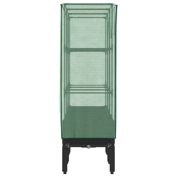 Strat înălțat cu husă de seră, aspect ratan, 120x40x140 cm - WALTI WALTI
