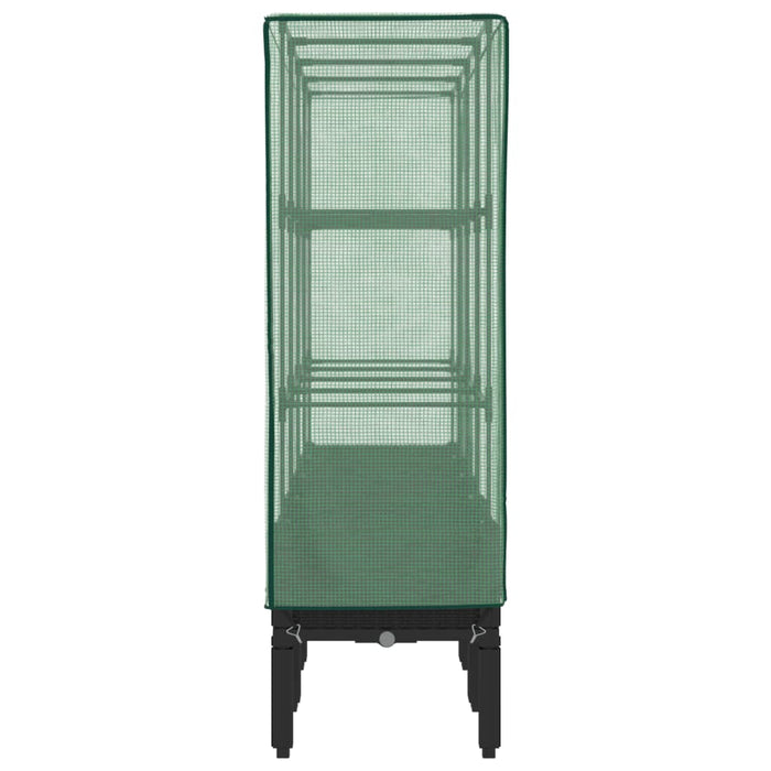 Strat înălțat cu husă de seră, aspect ratan, 160x40x140 cm - WALTI WALTI