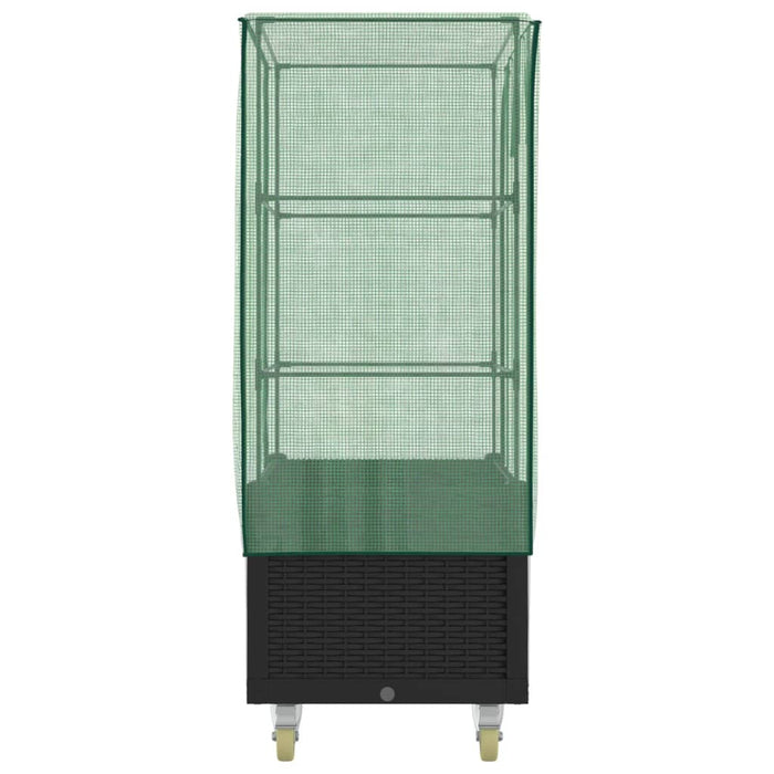 Strat înălțat cu husă și roți, aspect ratan, 80x50x182 cm - WALTI WALTI