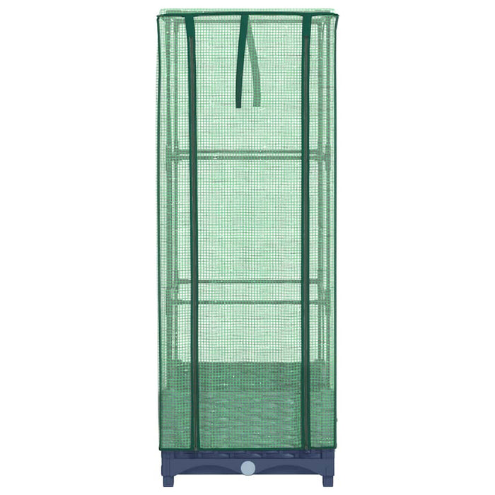 Strat înălțat cu husă de seră, aspect ratan, 40x40x123 cm - WALTI WALTI
