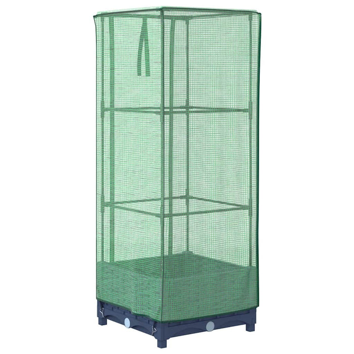 Strat înălțat cu husă de seră, aspect ratan, 40x40x123 cm - WALTI WALTI