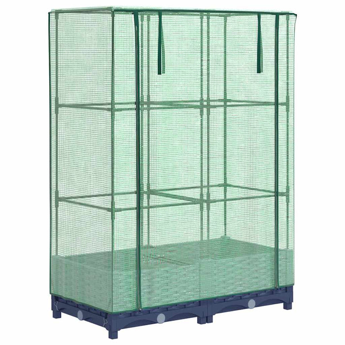 Strat înălțat cu husă de seră, aspect ratan, 80x40x123 cm - WALTI WALTI