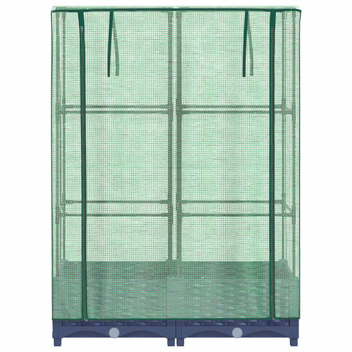 Strat înălțat cu husă de seră, aspect ratan, 80x40x123 cm - WALTI WALTI
