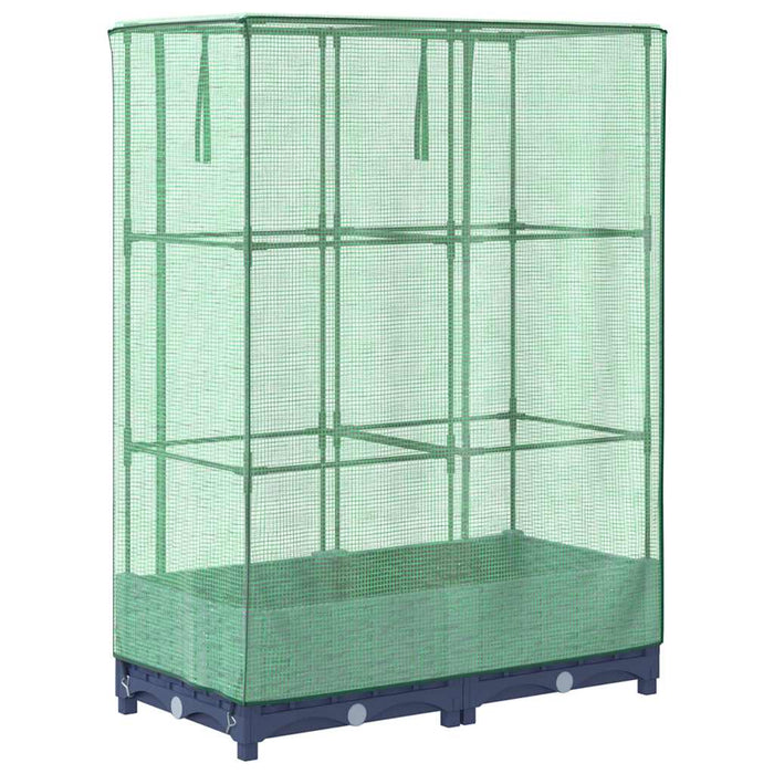 Strat înălțat cu husă de seră, aspect ratan, 80x40x123 cm - WALTI WALTI