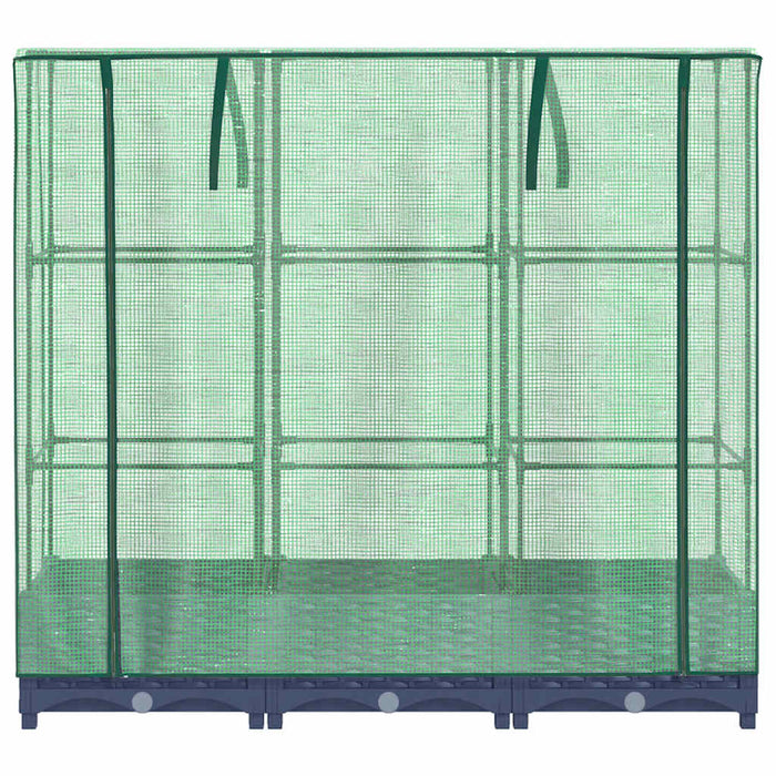 Pat de flori înălțat cu prelată de seră, aspect ratan, 120x40x123 cm WALTI