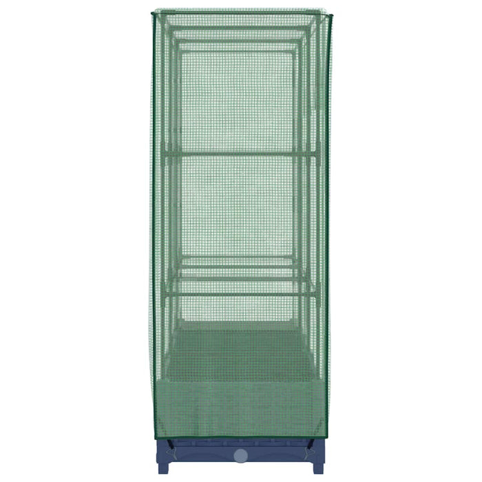 Pat de flori înălțat cu prelată de seră, aspect ratan, 120x40x123 cm WALTI