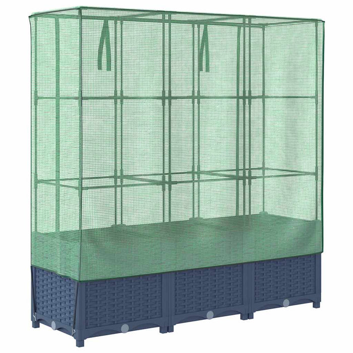 Strat înălțat cu husă de seră, aspect ratan, 120x40x138 cm - WALTI WALTI
