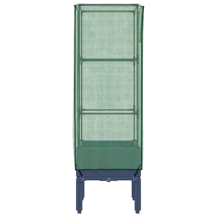 Strat înălțat cu husă de seră, aspect ratan, 40x40x140 cm - WALTI WALTI