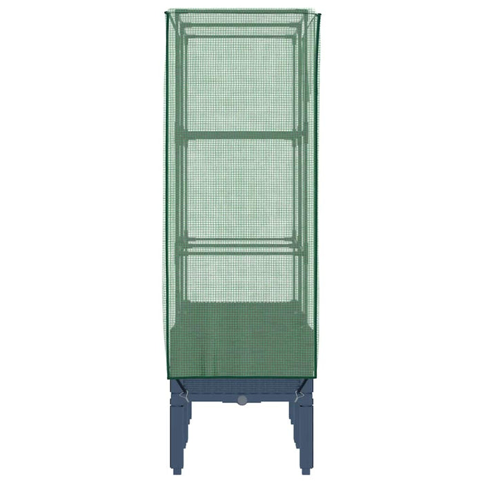 Strat înălțat cu husă de seră, aspect ratan, 80x40x140 cm - WALTI WALTI