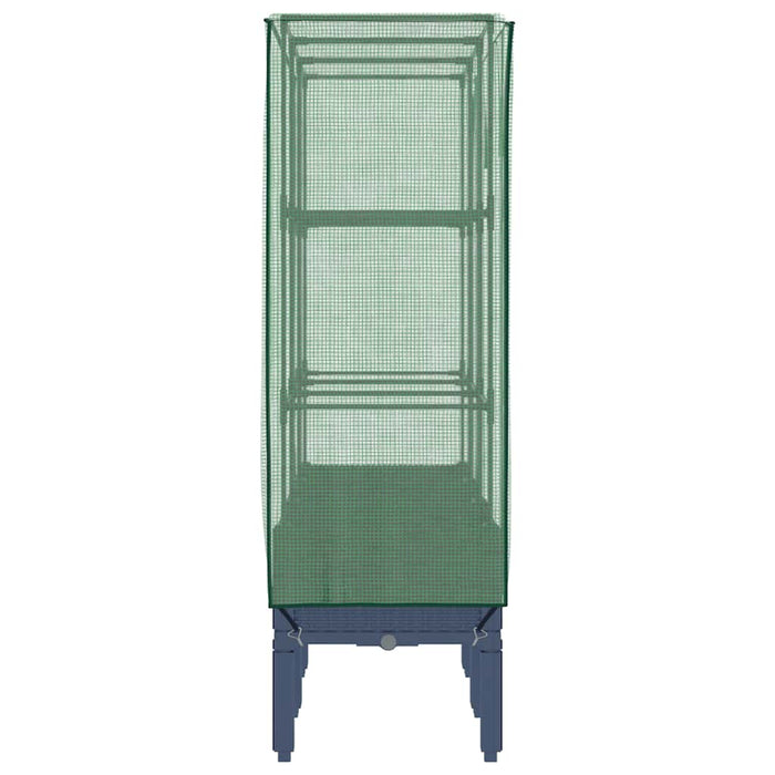 Strat înălțat cu husă de seră, aspect ratan, 120x40x140 cm - WALTI WALTI