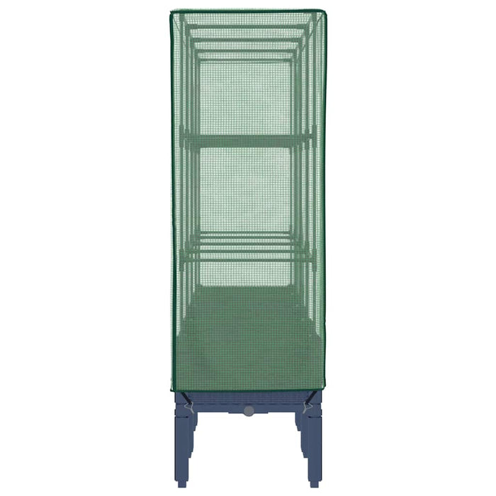 Strat înălțat cu husă de seră, aspect ratan, 160x40x140 cm - WALTI WALTI