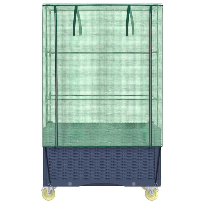 Strat înălțat cu husă și roți, aspect ratan, 80x50x182 cm - WALTI WALTI
