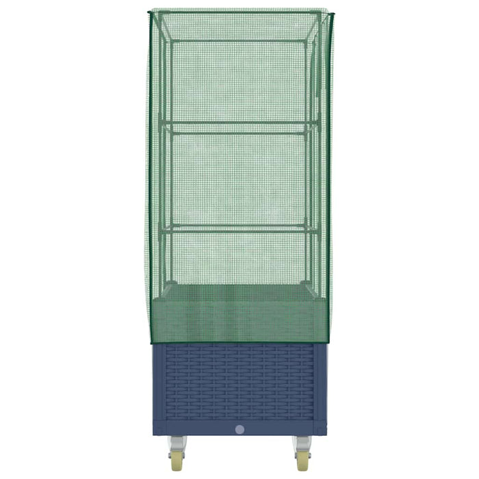 Strat înălțat cu husă și roți, aspect ratan, 80x50x182 cm - WALTI WALTI