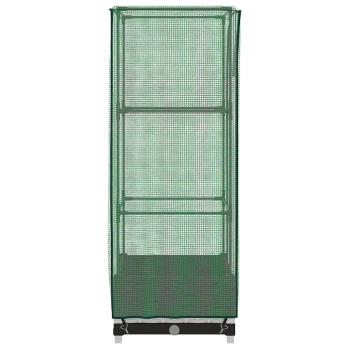 Strat înălțat cu husă de seră, aspect ratan, 40x40x123 cm - WALTI WALTI