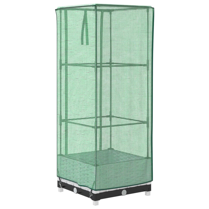 Strat înălțat cu husă de seră, aspect ratan, 40x40x123 cm - WALTI WALTI