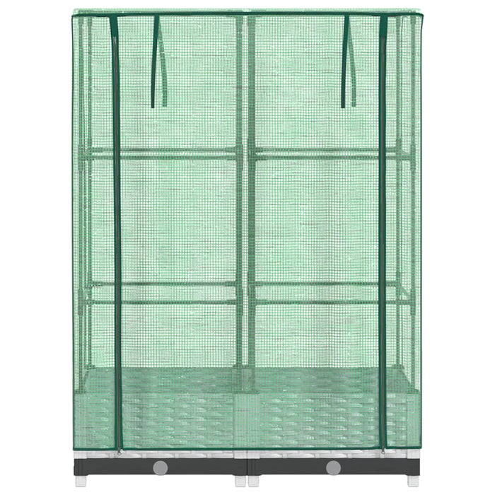 Strat înălțat cu husă de seră, aspect ratan, 80x40x123 cm - WALTI WALTI