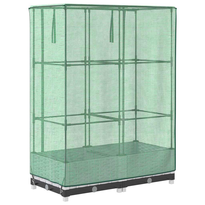 Strat înălțat cu husă de seră, aspect ratan, 80x40x123 cm - WALTI WALTI