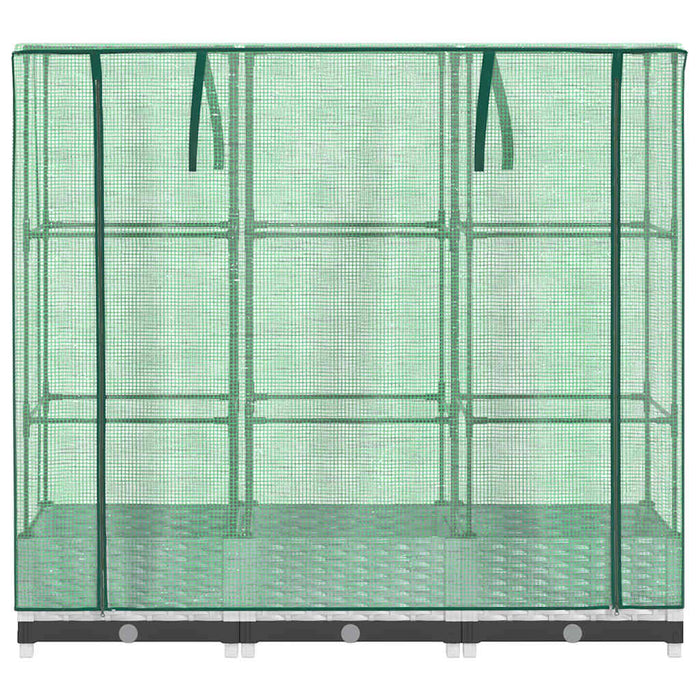 Strat înălțat cu husă de seră, aspect ratan, 120x40x123 cm - WALTI WALTI