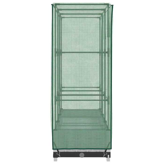 Strat înălțat cu husă de seră, aspect ratan, 120x40x123 cm - WALTI WALTI