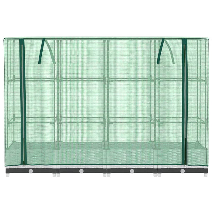 Strat înălțat cu husă de seră, aspect ratan, 160x40x123 cm - WALTI WALTI