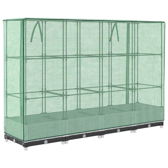 Strat înălțat cu husă de seră, aspect ratan, 160x40x123 cm - WALTI WALTI