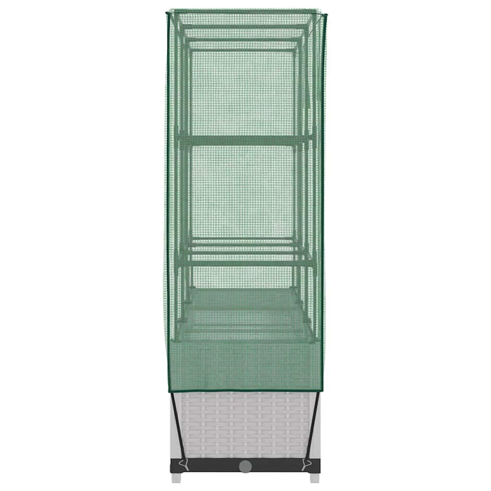 Strat înălțat cu husă de seră, aspect ratan, 120x40x138 cm - WALTI WALTI