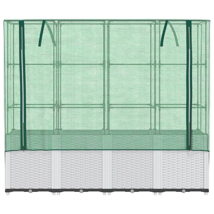 Strat înălțat cu husă de seră, aspect ratan, 160x40x153 cm - WALTI WALTI