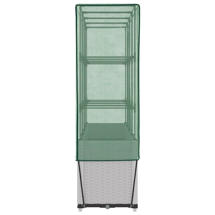 Strat înălțat cu husă de seră, aspect ratan, 160x40x153 cm - WALTI WALTI