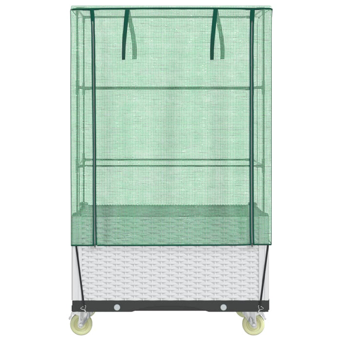 Strat înălțat cu husă și roți, aspect ratan, 80x50x182 cm - WALTI WALTI