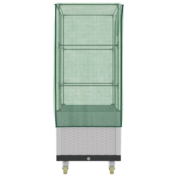 Strat înălțat cu husă și roți, aspect ratan, 80x50x182 cm - WALTI WALTI