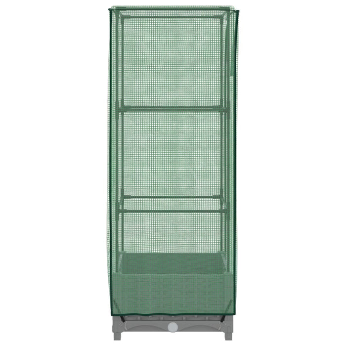 Strat înălțat cu husă de seră, aspect ratan, 40x40x123 cm - WALTI WALTI