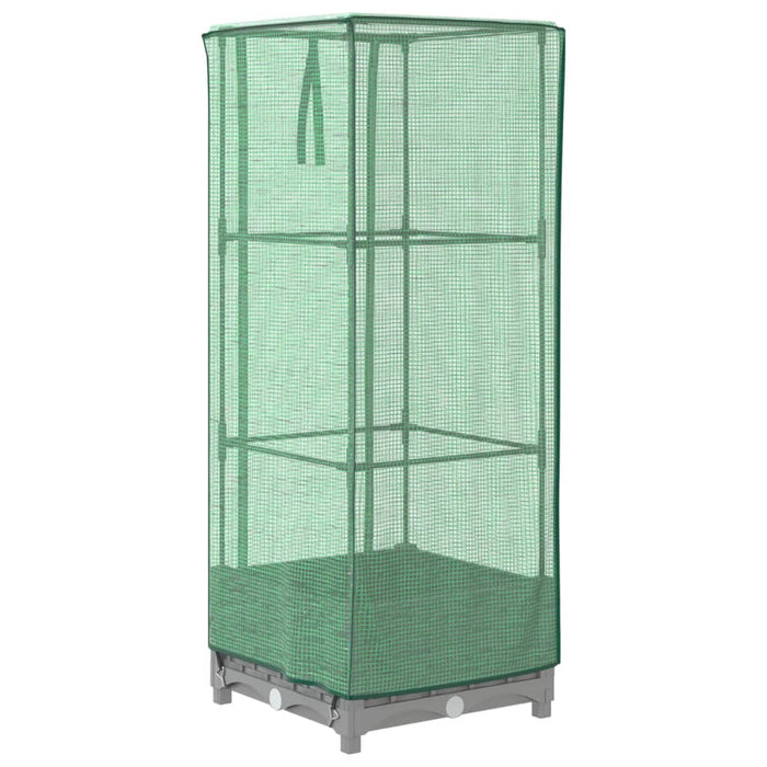 Strat înălțat cu husă de seră, aspect ratan, 40x40x123 cm - WALTI WALTI