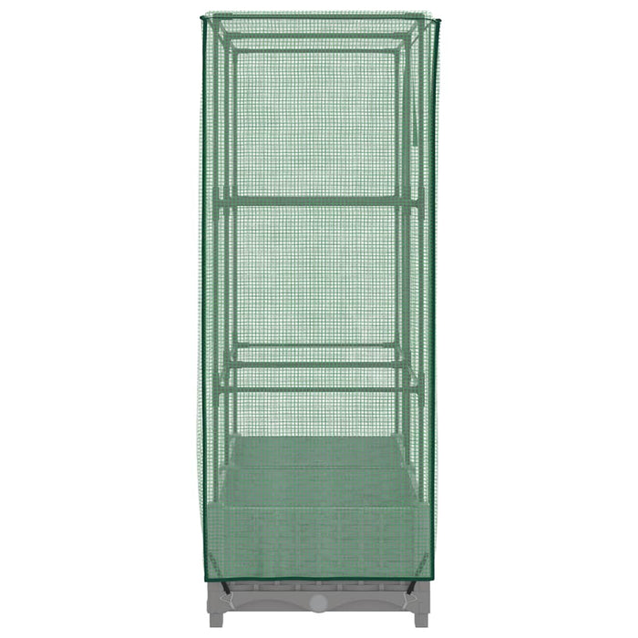 Strat înălțat cu husă de seră, aspect ratan, 80x40x123 cm - WALTI WALTI
