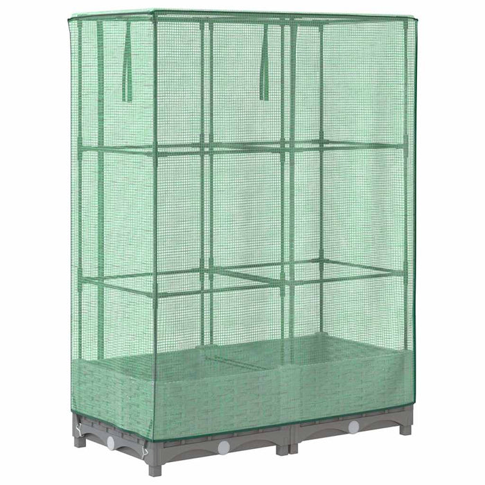 Strat înălțat cu husă de seră, aspect ratan, 80x40x123 cm - WALTI WALTI