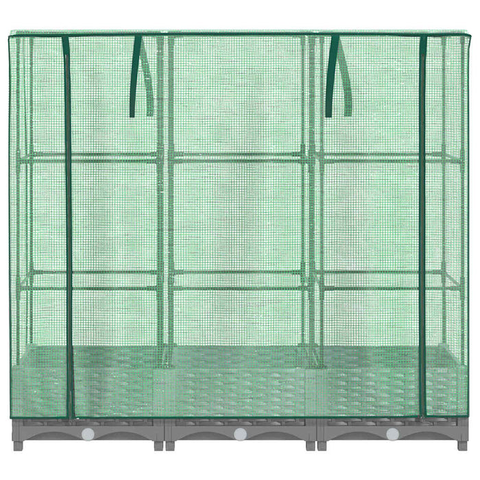 Strat înălțat cu husă de seră, aspect ratan, 120x40x123 cm - WALTI WALTI