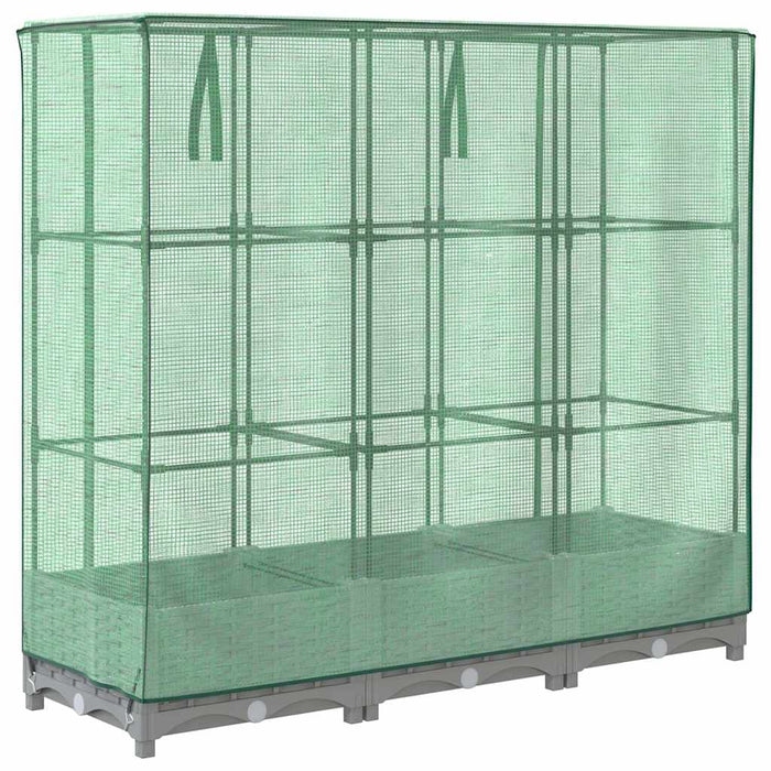 Strat înălțat cu husă de seră, aspect ratan, 120x40x123 cm - WALTI WALTI
