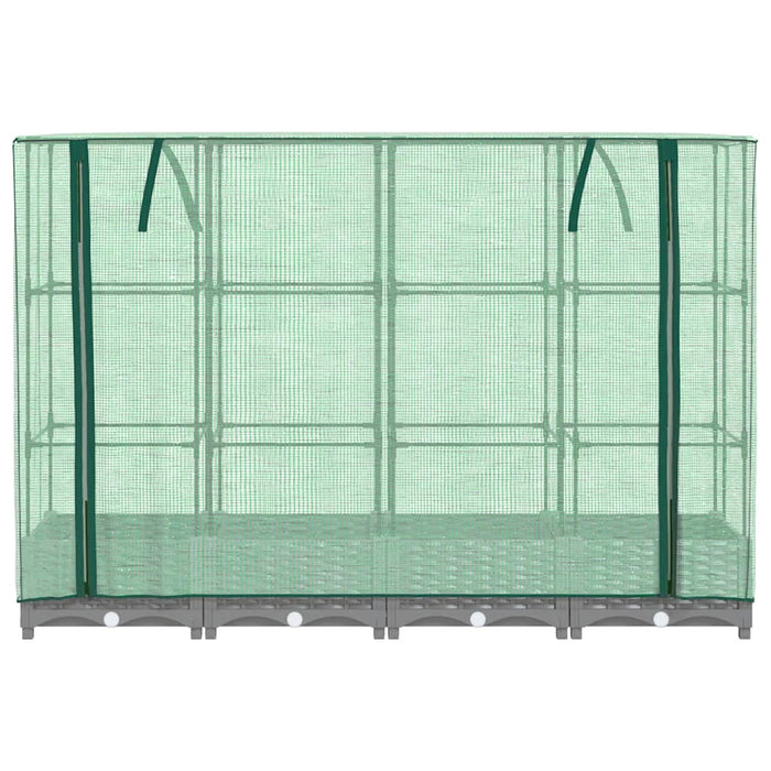 Strat înălțat cu husă de seră, aspect ratan, 160x40x123 cm - WALTI WALTI