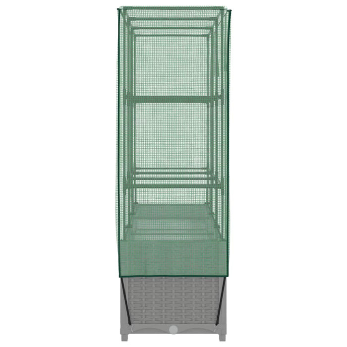 Strat înălțat cu husă de seră, aspect ratan, 120x40x138 cm - WALTI WALTI