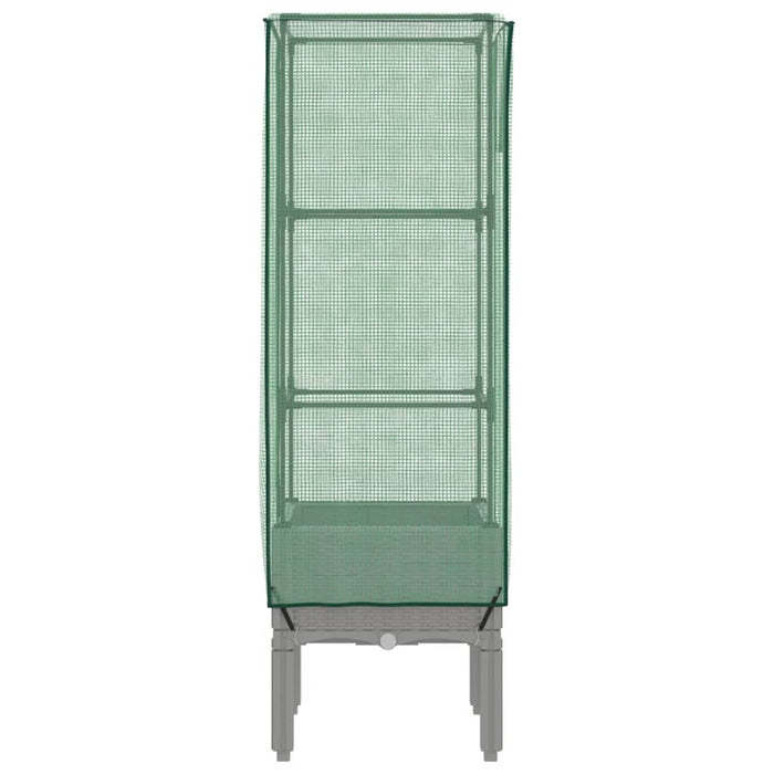 Strat înălțat cu husă de seră, aspect ratan, 40x40x140 cm - WALTI WALTI