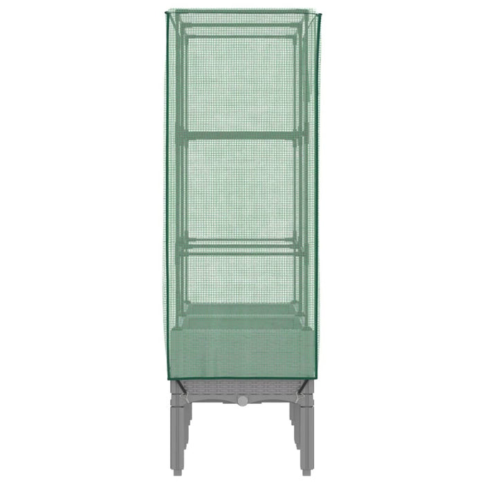 Strat înălțat cu husă de seră, aspect ratan, 80x40x140 cm - WALTI WALTI