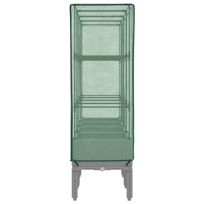 Strat înălțat cu husă de seră, aspect ratan, 160x40x140 cm - WALTI WALTI