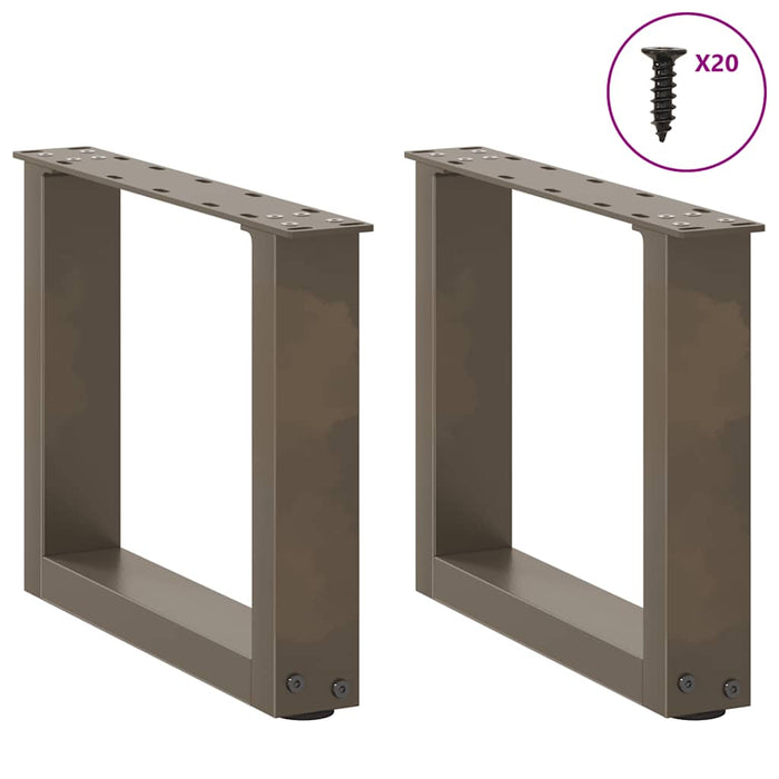 Picioare pentru masă de cafea în formă de U, 2 buc., oțel natural, 40x(30-31) cm WALTI