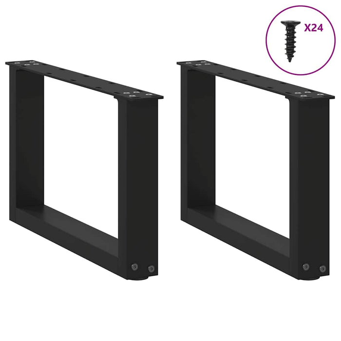 Picioare pentru măsuță de cafea în formă de U, 2 buc., negru, 50x(30-31) cm, oțel - WALTI WALTI