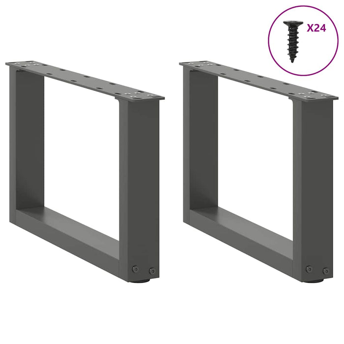 Picioare pentru măsuță de cafea în formă de U, 2 buc., antracit, 50x(30-31) cm, oțel - WALTI WALTI