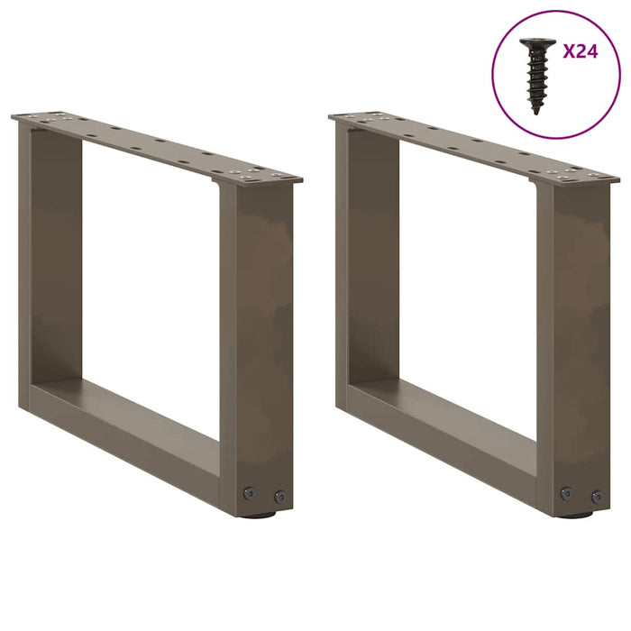 Picioare pentru măsuță de cafea în formă de U, 2 buc., oțel natural, 50x(30-31) cm WALTI